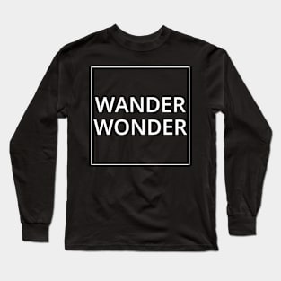 WANDER WONDER Classic Black And White Square Design Long Sleeve T-Shirt